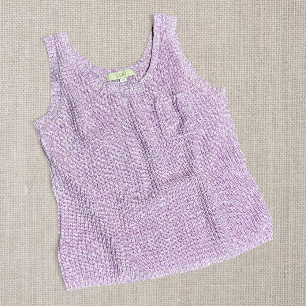 LOFT Lavender Knit Tank Top